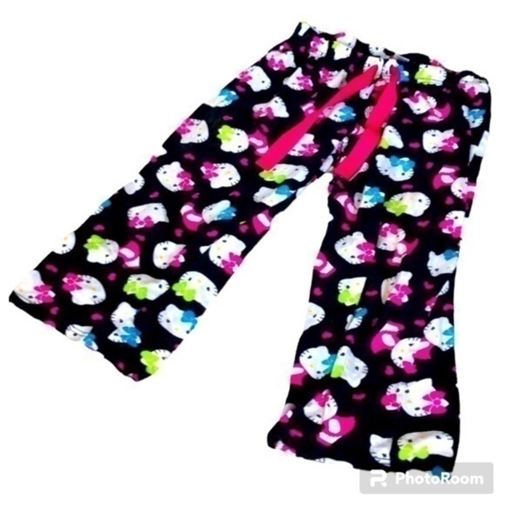 HELLO KITTY | Girls Black + Pink Hello Kitty Pajama Loungers, Size 3/5.